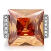 Princess 8.15ct Champagne Sapphire & Pave Ring - Image 4