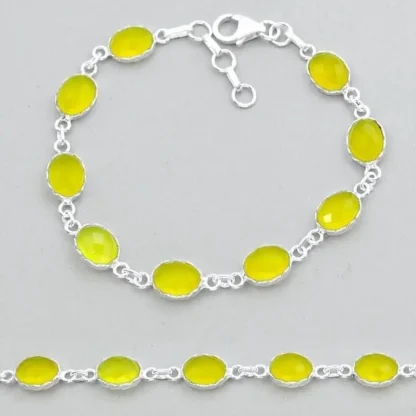 Natural Oval 18.65ct Yellow Chalcedony Bracelet