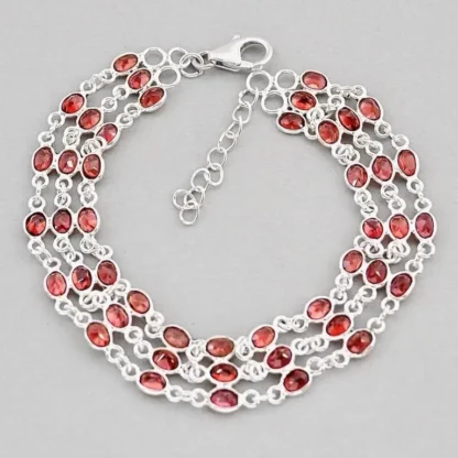 Natural 22.07ct Garnet Multi-Layered Bracelet