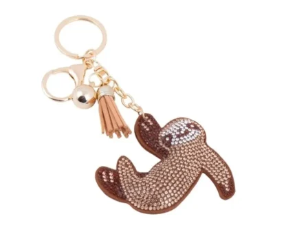 Sloth Crystal Tassel Key Chain