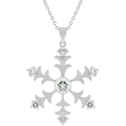 Round 3.50ct White Topaz Snowflake Necklace