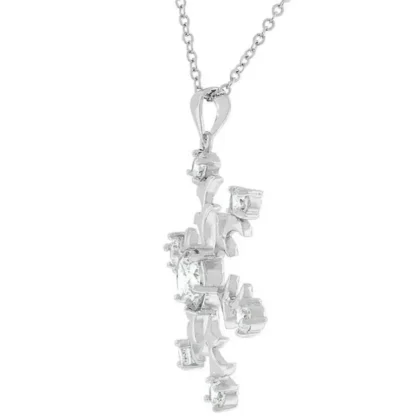 Round 3.50ct White Topaz Snowflake Necklace - Image 2