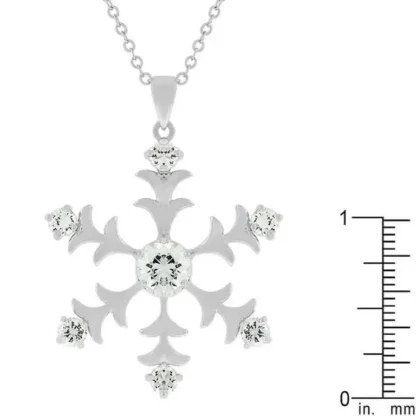 Round 3.50ct White Topaz Snowflake Necklace - Image 4