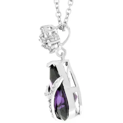 Pear Cut 6.59ct Amethyst & White Topaz Necklace - Image 2