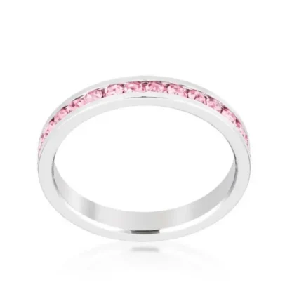 Round 0.35ct Pink Sapphire Eternity Band - Image 2