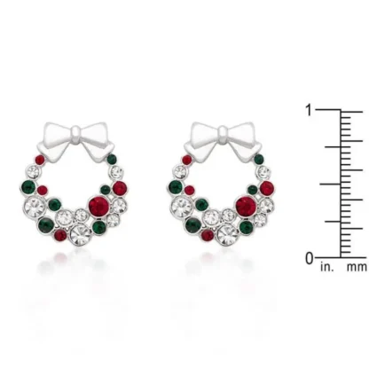 Colorful 6.00ct Gemstones Holiday Wreath Earrings - Image 2