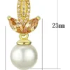 8mm White Pearl Fancy Fleur-De-Lis Earrings - Image 2