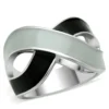 Two Tone Rhodium Stainless Steel Infinity Ring