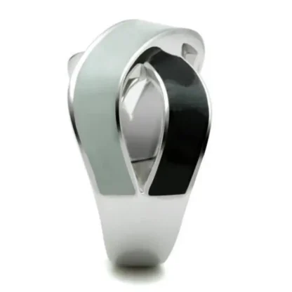 Two Tone Rhodium Stainless Steel Infinity Ring - Image 3