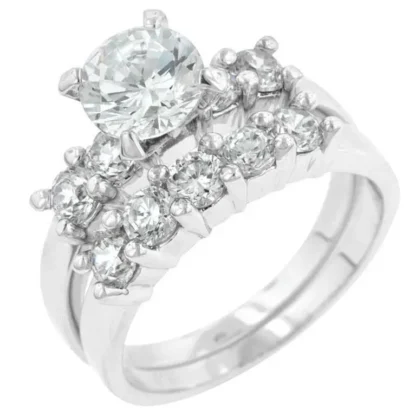 Exquisite Round 3.70ct White Topaz Cluster Ring