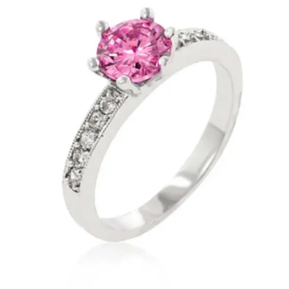 Round 1.20ct White & Pink Topaz Half Eternity Ring