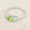 Rhodium 1.2C Peridot/White Sapphire S8 Ring - Image 3