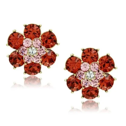 14K Gold-Pl. 3.56ct Topaz Flower Stud Earrings