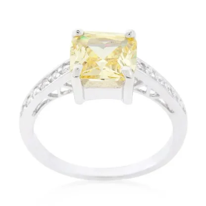 Princess 1.85ct Citrine & White Topaz Ring - Image 2