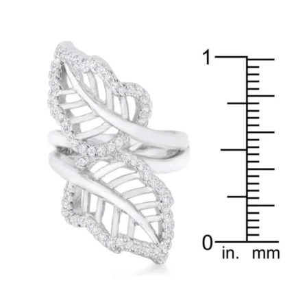 Elegant .40ct White Sapphire Leaf Wrap Ring - Image 3