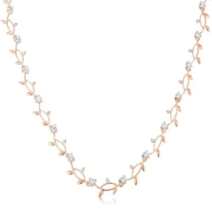 Rose Goldpl 3.00ct White Topaz Vineyard Necklace