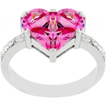 Exquisite 2.70ct Pink Topaz Heart Statement Ring