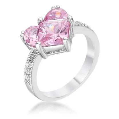 Exquisite 2.70ct Pink Topaz Heart Statement Ring - Image 2