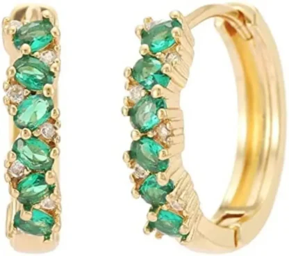 Emerald Hoop Earrings