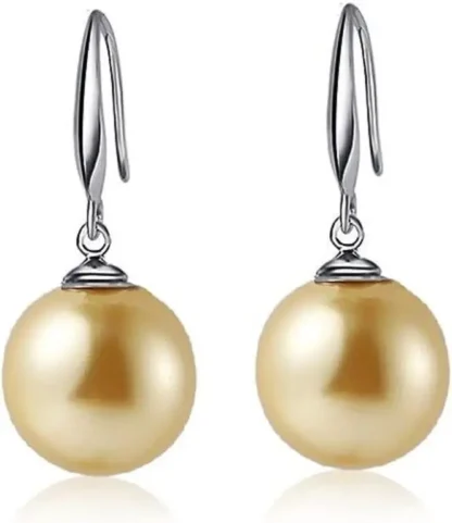 Yellow Pearl Dangle Earrings