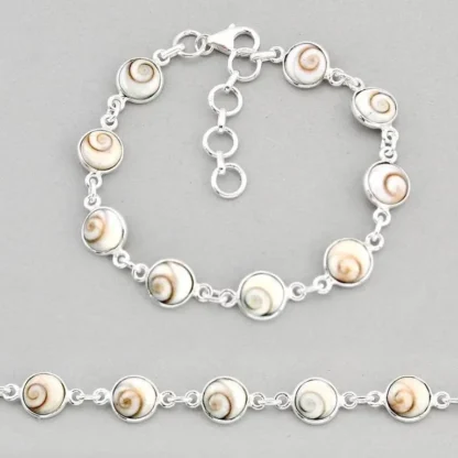 White Shiva Eye Tennis Bracelet