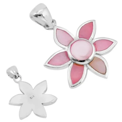 Pink Pearl Enamel Flower Necklace