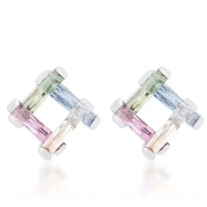 Elegant 10.00ct Multi Color Gemstone Earrings