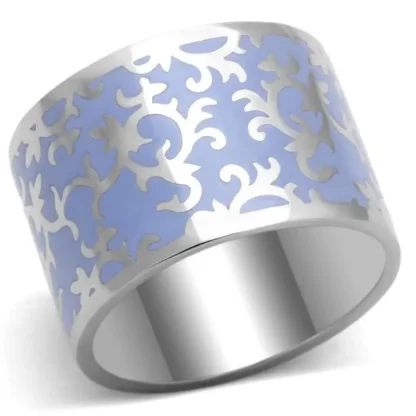 Pretty Polished Light Violet Vine Pattern Ring