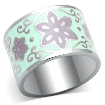 Pretty Polished Ornate Floral Pattern Ring