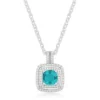 Cushion 2.40ct Aquamarine & White Topaz Necklace