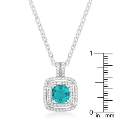 Cushion 2.40ct Aquamarine & White Topaz Necklace - Image 3