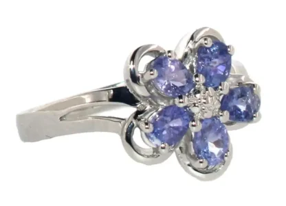 Beautiful Natural Tanzanite Flower Ring - Image 2