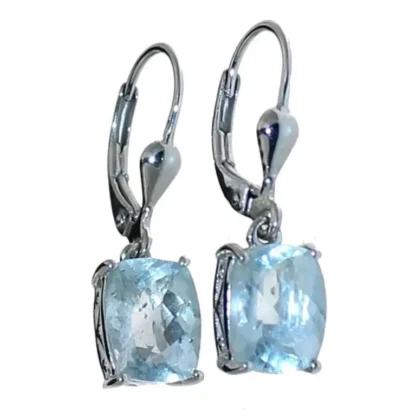 Radiant Cut 4.00 ct Natural Aquamarine Earrings