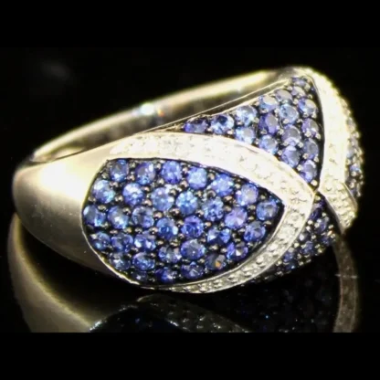 Brilliant 2.14 ct Pave' Sapphire & Diamond Ring - Image 2