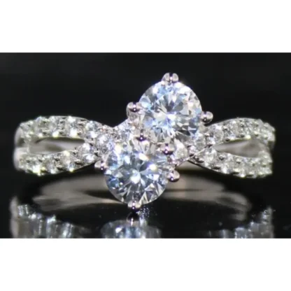 Elegant 1.60 ct White Sapphire Bypass Ring