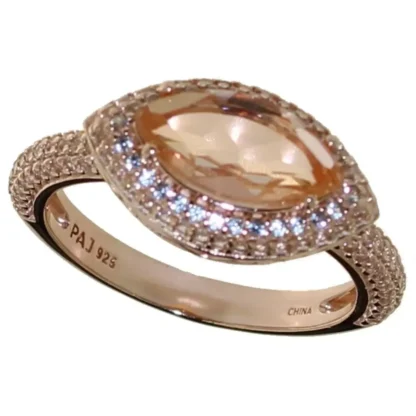 Marquise Cut 2.00 ct Morganite Doublet Ring