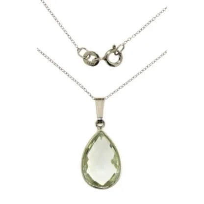 Pear Cut 6.05 ct Natural Green Amethyst Pendant