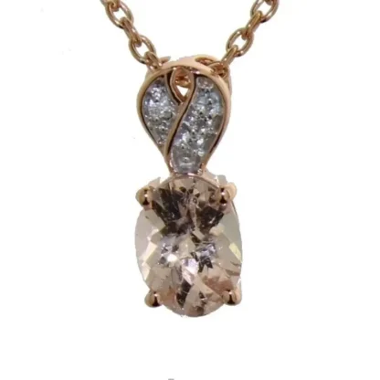 Oval 1.40 ct Natural Morganite & Zircon Necklace