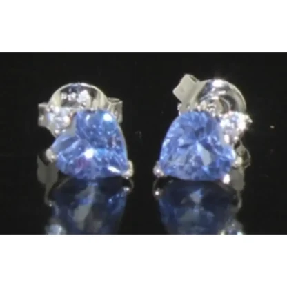 Trillion Cut 2.00 ct Tanzanite Heart Earrings