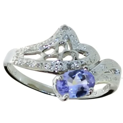 Quality Natural Tanzanite & Diamond Designer Ring