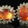 Natural Oval 1.60 ct Fire Opal Stud Earrings - Image 2
