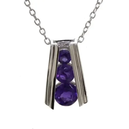 Genuine African Amethyst Graduated Necklace