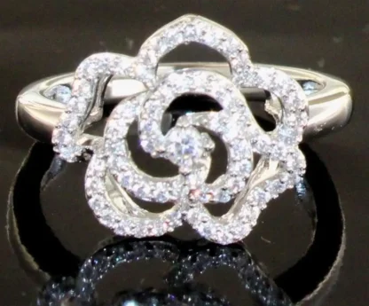 Brilliant White Sapphire Designer Ring - Image 2