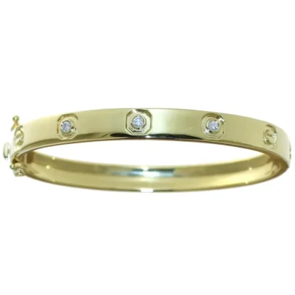 Yellow Gold Toned Diamond Eternity Bracelet