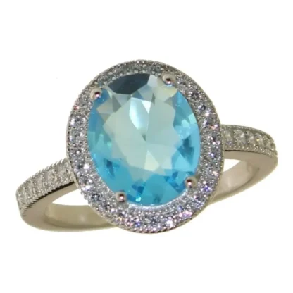 Oval 3.60 ct Blue Topaz Dinner Ring