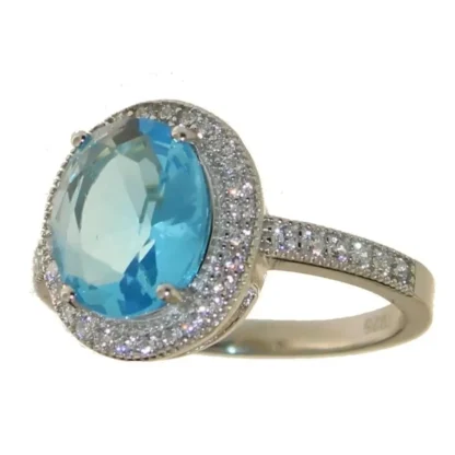 Oval 3.60 ct Blue Topaz Dinner Ring - Image 2