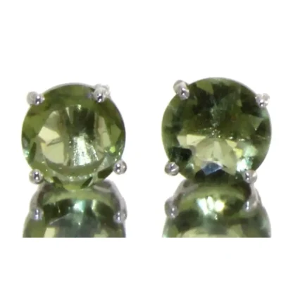 Natural 2.00 ct Green Amethyst Stud Earrings