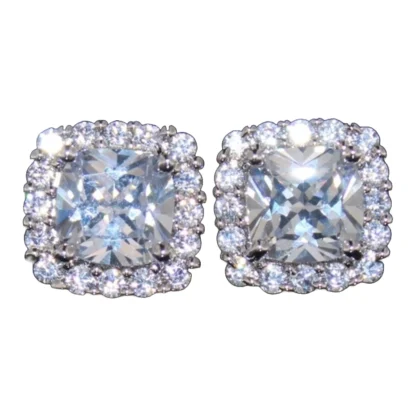 Cushion Cut 4.50 ct White Topaz Earrings