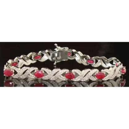 Genuine 5.00 ct Ruby & Diamond Accent Bracelet - Image 2