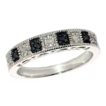 Quality Natural Black & White Diamond Band